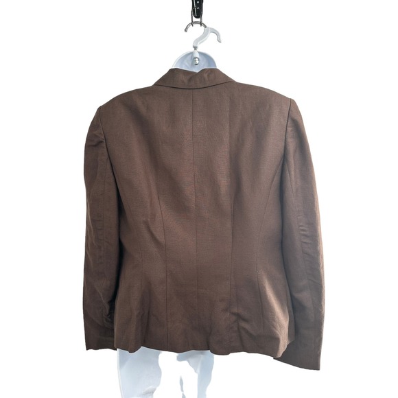 Jones New York Suit Women Brown Linen Blend Blazer Size 8‎ - Picture 2 of 12